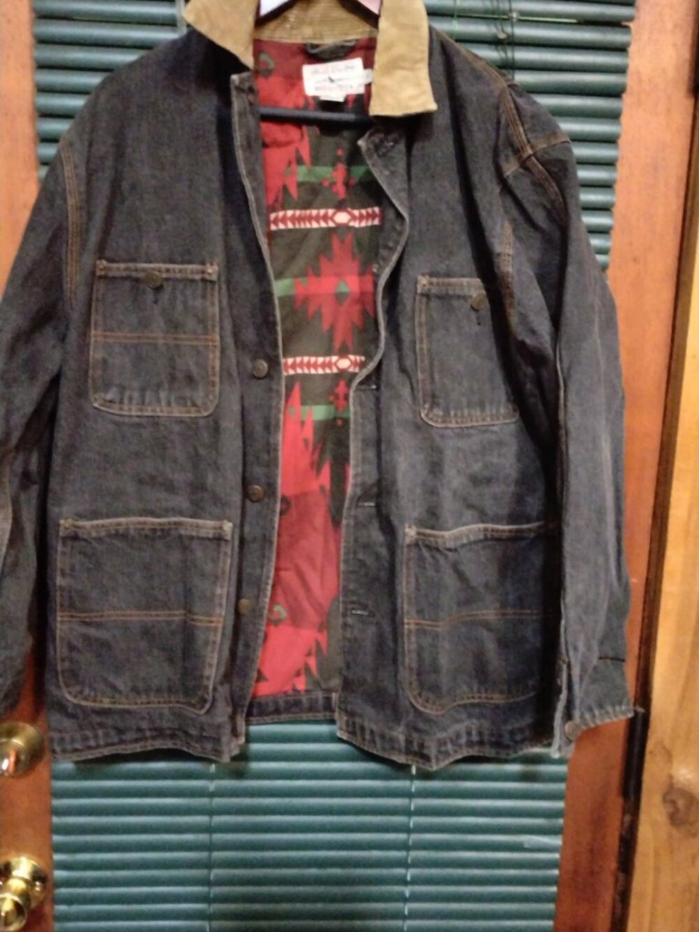 Vintage Ralph Lauren Distressed Black Denim Barn Jacket Size L